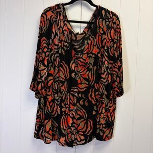 Travel Collection Artsy Oversized Cardigan Top Womens Size 2XL Old Money Paisley